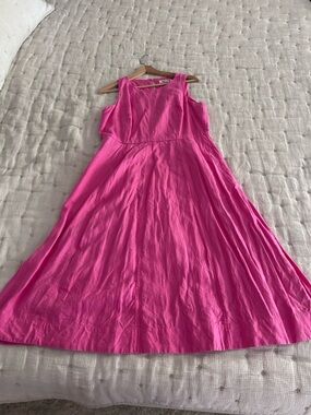 Boden Hot Pink Linen Carla Dress - size 10 Petite